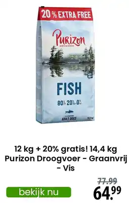 Zooplus Purizon Droogvoer  Graanvrij  Vis aanbieding