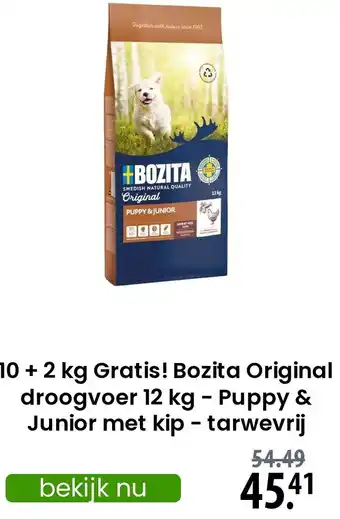 Zooplus Bozita Original droogvoer Puppy & Junior met kip  tarwevrij aanbieding