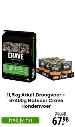 Zooplus Adult Droogvoer + Natvoer Crave Hondenvoer aanbieding