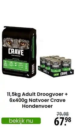 Zooplus Adult Droogvoer +  Natvoer Crave Hondenvoer aanbieding