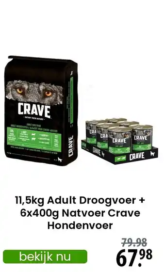 Zooplus Adult Droogvoer +  Natvoer Crave Hondenvoer aanbieding