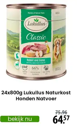 Zooplus Lukullus Naturkost Honden Natvoer aanbieding