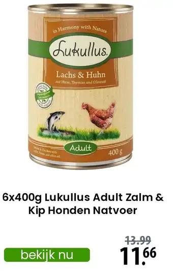 Zooplus Lukullus Adult Zalm & Kip Honden Natvoer aanbieding