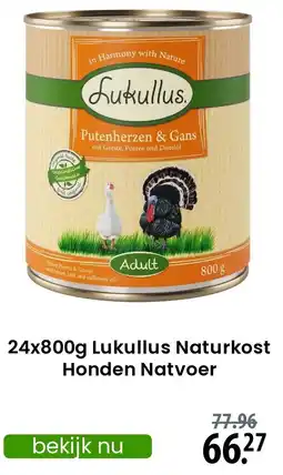 Zooplus Lukullus Naturkost Honden Natvoer aanbieding