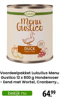 Zooplus Voordeelpakket Lukullus Menu Gustico Hondenvoer aanbieding