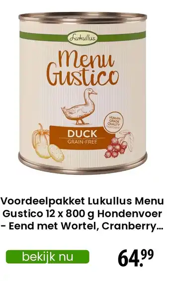 Zooplus Voordeelpakket Lukullus Menu Gustico Hondenvoer aanbieding