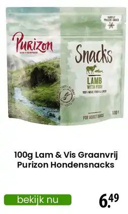 Zooplus Lam & Vis Graanvrij Purizon Hondensnacks aanbieding