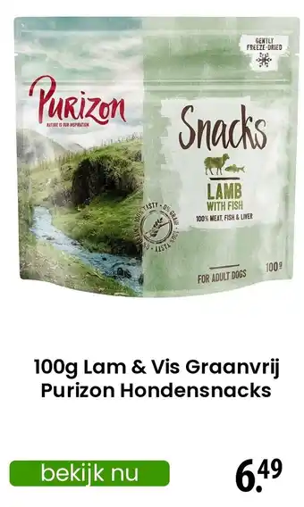 Zooplus Lam & Vis Graanvrij Purizon Hondensnacks aanbieding