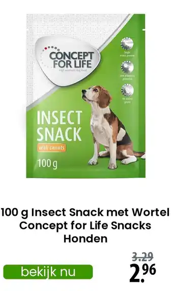 Zooplus Insect Snack met wortel Concept for Life Snacks Honden aanbieding