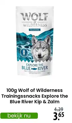 Zooplus Wolf of Wilderness Trainingssnacks Explore the Blue River Kip & Zalm aanbieding