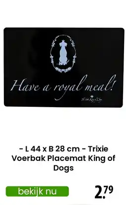 Zooplus Trixie Voerbak Placemat King of Dogs aanbieding