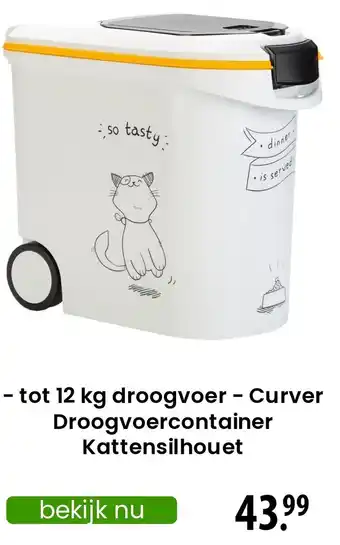 Zooplus Curver Droogvoercontainer Kattensilhouet aanbieding