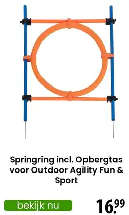 Zooplus Springring incl. Opbergtas voor Outdoor Agility Fun & Sport aanbieding