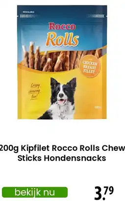 Zooplus Rocco Rolls Chew Sticks Hondensnacks aanbieding