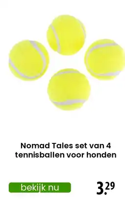 Zooplus Nomad Tales set van 4 tennisballen voor honden aanbieding