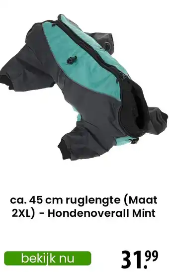 Zooplus Hondenoverall Mint aanbieding