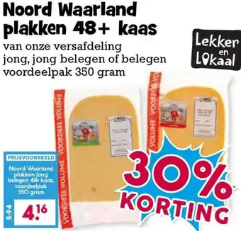 Boon`s Markt Noord Waarland plakken 48+ kaas aanbieding