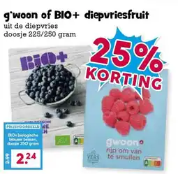 Boon`s Markt G'woon of bio+ diepvriesfruit aanbieding