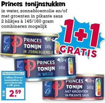 Boon`s Markt Princes tonijnstukken aanbieding