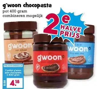 Boon`s Markt G'woon chocopasta aanbieding