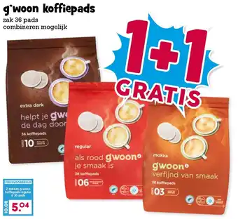 Boon`s Markt G'woon koffiepads aanbieding