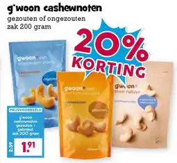 Boon`s Markt G'woon cashewnoten aanbieding