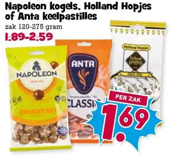 Boon`s Markt Napoleon kogels. Holland Hopjes of Anta keelpastilles aanbieding