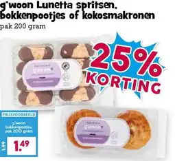 Boon`s Markt G'woon lunetta spritsen. bokkenpootjes of kokosmakronen aanbieding