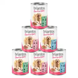 Zooplus 24x415g Briantos Chuns in Gravy Mix (Rund, Zalm & Lam) Honden Natvoer aanbieding