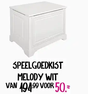 Baby & Tiener Speelgoedkist melody wit aanbieding