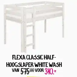 Baby & Tiener Flexa classic half hoogslaper white wash aanbieding