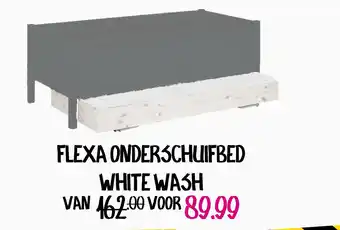 Baby & Tiener Flexa onderschuifbed white wash aanbieding