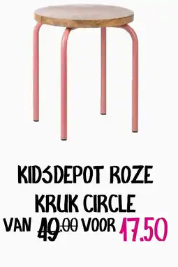 Baby & Tiener Kid3depot roze kruk circle aanbieding