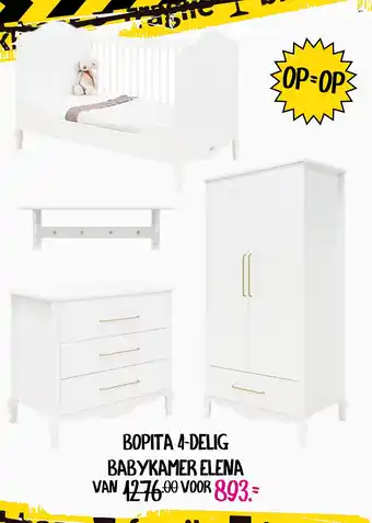 Baby & Tiener Bopita 4 delig babykamer elena aanbieding