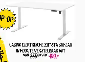 Baby & Tiener Cabino elektrische zit'sta bureau in hoogte verstelbaar wit aanbieding