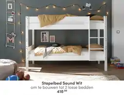 Baby & Tiener Stapelbed Sound Wit aanbieding