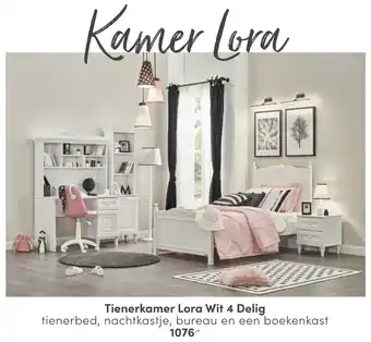 Baby & Tiener Tienerkamer Lora Wit 4 Delig aanbieding