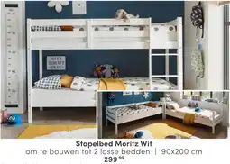 Baby & Tiener Stapelbed Moritz Wit aanbieding