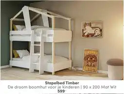 Baby & Tiener Stapelbed Timber aanbieding