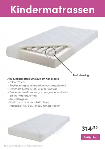 Baby & Tiener ABZ Kindermatras Kangoeroe aanbieding