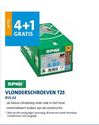 Jongeneel Vlonderschroeven T25 RVS A2 aanbieding