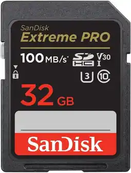 Amazon SanDisk 32 GB Extreme PRO RescuePRO Deluxe SDHC+-kaart, tot 100 MB/s, UHS-I, klasse 10, U3, V30 aanbieding