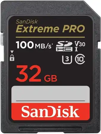 Amazon SanDisk 32 GB Extreme PRO RescuePRO Deluxe SDHC+-kaart, tot 100 MB/s, UHS-I, klasse 10, U3, V30 aanbieding