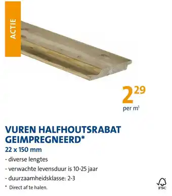 Jongeneel Vuren halfhoutsrabat geimpregneerd aanbieding