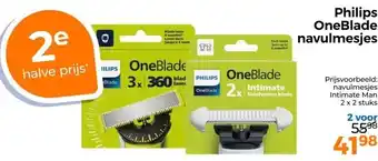 Trekpleister Philips OneBlade navulmesjes aanbieding