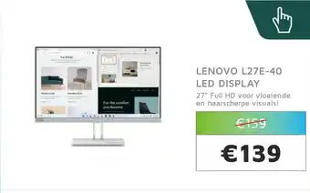 Digitotaal Lenovo L27E-40 LED Display aanbieding