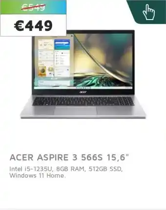 Digitotaal Acer aspire 3 566s 15,6 aanbieding