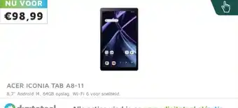 Digitotaal Acer iconia TAB A8-11 aanbieding