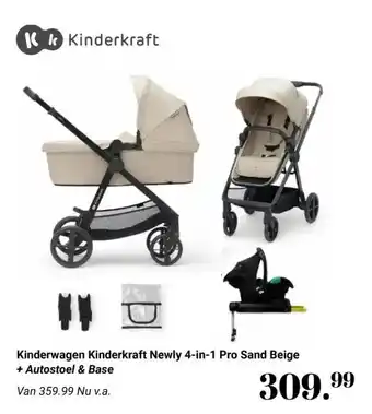 Van Asten BabySuperstore Kinderwagen Kinderkraft Newly 4-in-1 Pro Sand Beige aanbieding