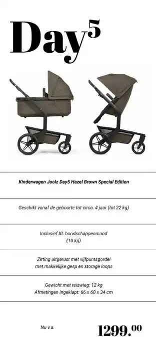 Van Asten BabySuperstore Kinderwagen Joolz Day5 Hazel Brown Special Edition aanbieding